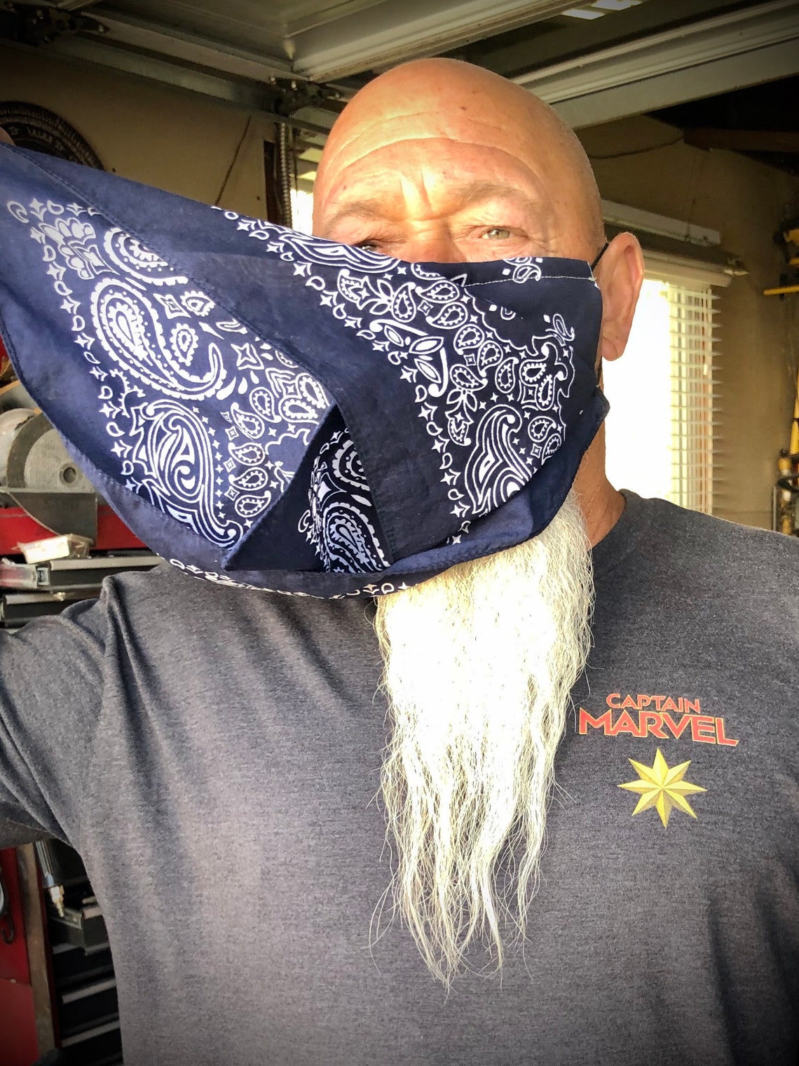 Beard Bandana Face mask with nose wire and comfort straps Etsy