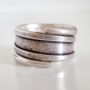 Hill tribe sterling silver Karen coiled ring, Karen ring , Hmong ring, Hmong jewelry, Golden Triangle jewelry, SE Asia jewelry,