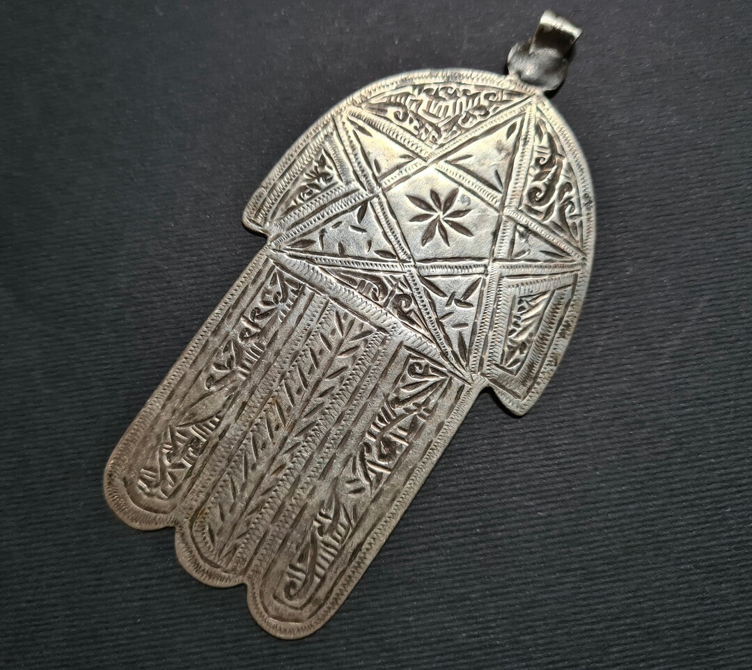 Morocco Antique Silver Khamsa Featuring the Suleyman Seal - Etsy