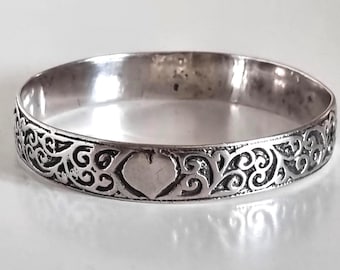 Bracelet Manchette Berbère En Argent - Style Ethnique Vintage - Occasion En Bon état