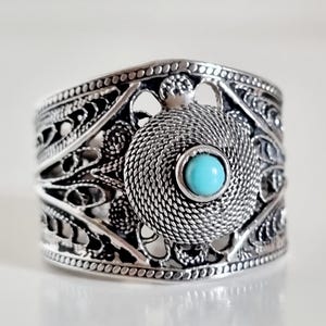 Italy - Sardinian sterling silver filigree ring, Sardinian jewelry, ethnic Italian jewelry, filigree ring