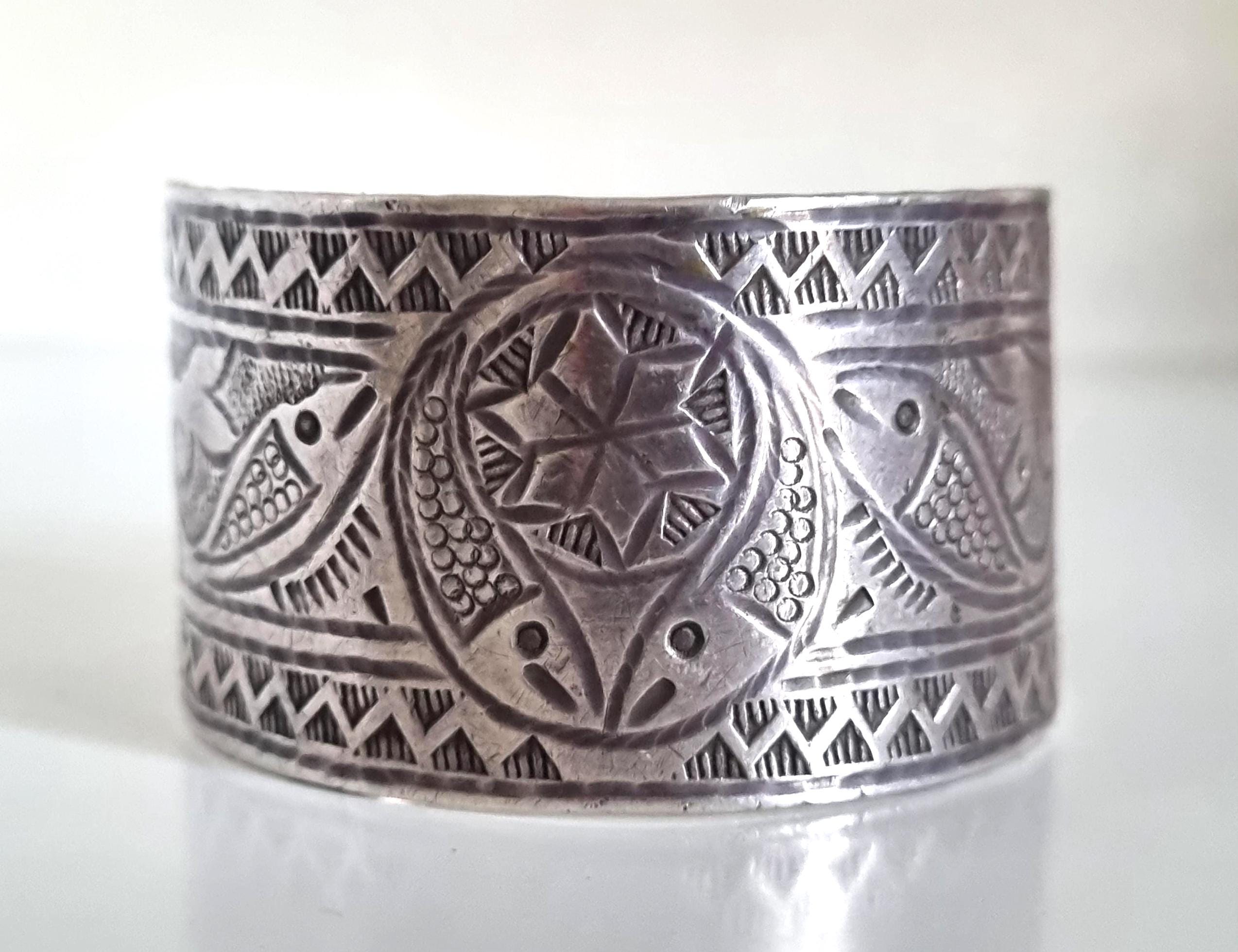 Tunisia - Antique Berber High Grade Silver Namli Bracelet From