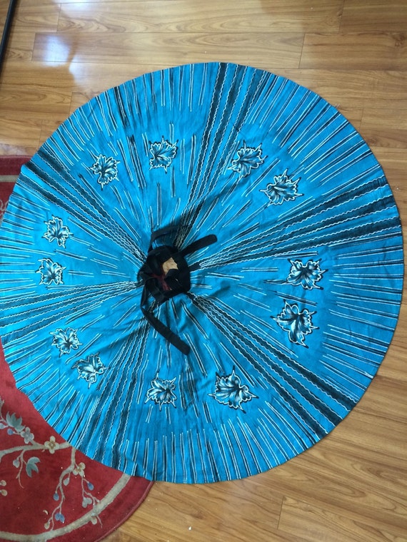 Vintage 1950's turquoise and silver painted Mexica