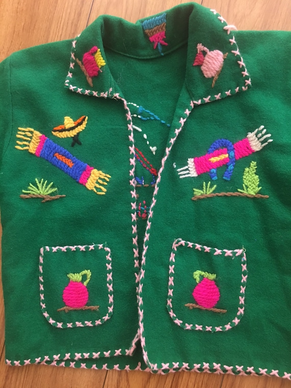 Vintage Mexican wool kids jacket