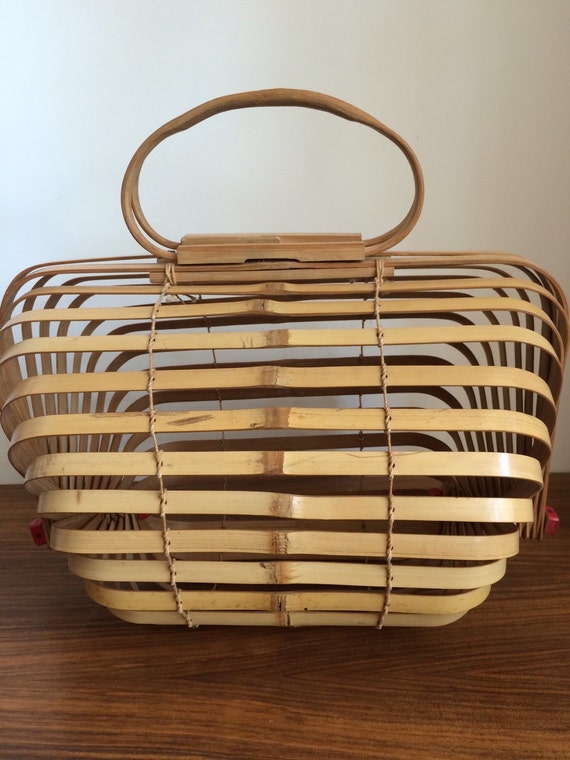 Bamboo basket bag 1940's