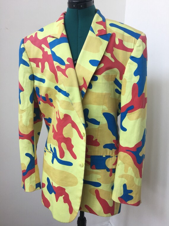 Stephen Sprouse Andy Warhol blazer in camo print