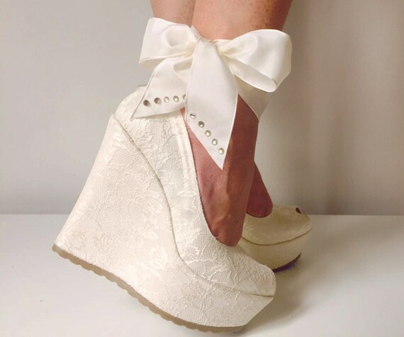 bridal wedge shoes