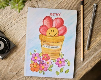 Personalized Flower Girl Journal: Watercolor Wedding Keepsake