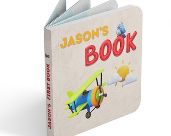 Personlig babybok, 3D-fordonsbok, Hitta valpen-spel, Första orden-present