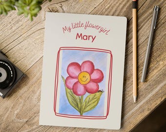 Personalized Flower Girl Journal: Watercolor Floral Wedding Keepsake