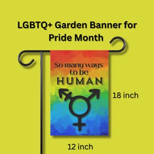 LGBTQ+ Pride Garden Banner  Welcome Flag Pride Decor Rainbow Garden Sign for Pride Month Housewarming Gift for LGBTQ family Pride decor