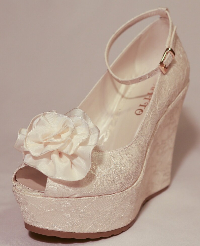 Wedding Wedding Shoes Bridal Wedge Shoesbridal Shoes Etsy