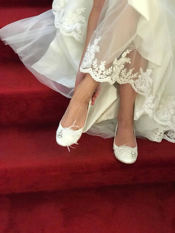 Flat Wedding Shoes Ivory Flats Flats With Swarovski Beads Etsy