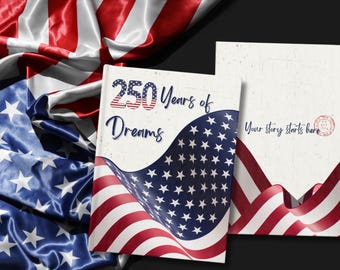 250 år av drömmar, anteckningsbok med amerikansk flagga, inbunden patriotisk stil