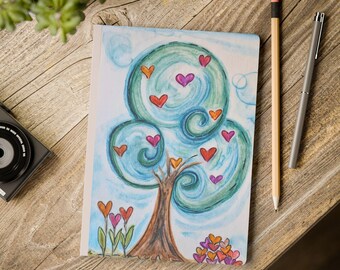 Personalized Flower Girl Journal: Watercolor Tree Wedding Keepsake