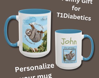 Personlig typ 1-diabetes-slöjamugg: Rolig T1D-krigare-present