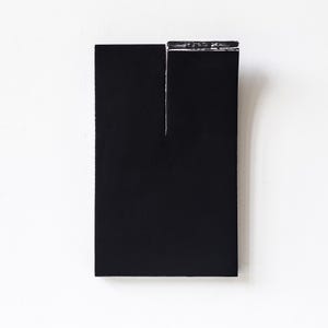 Escultura minimalista contemporânea, arte 3D preta para decoração de parede, escultura de parede moderna, arte 3D minimalista, arte de parede pronta para pendurar