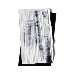 Framed Minimalist Textured Black and White Abstract Painting, Modern Wall Art