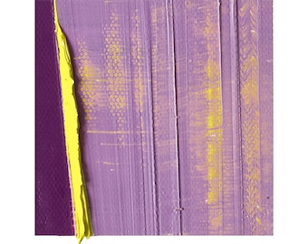 Framed Abstract Painting: Contrast Colors, Modern Art Shapes, 4x4"