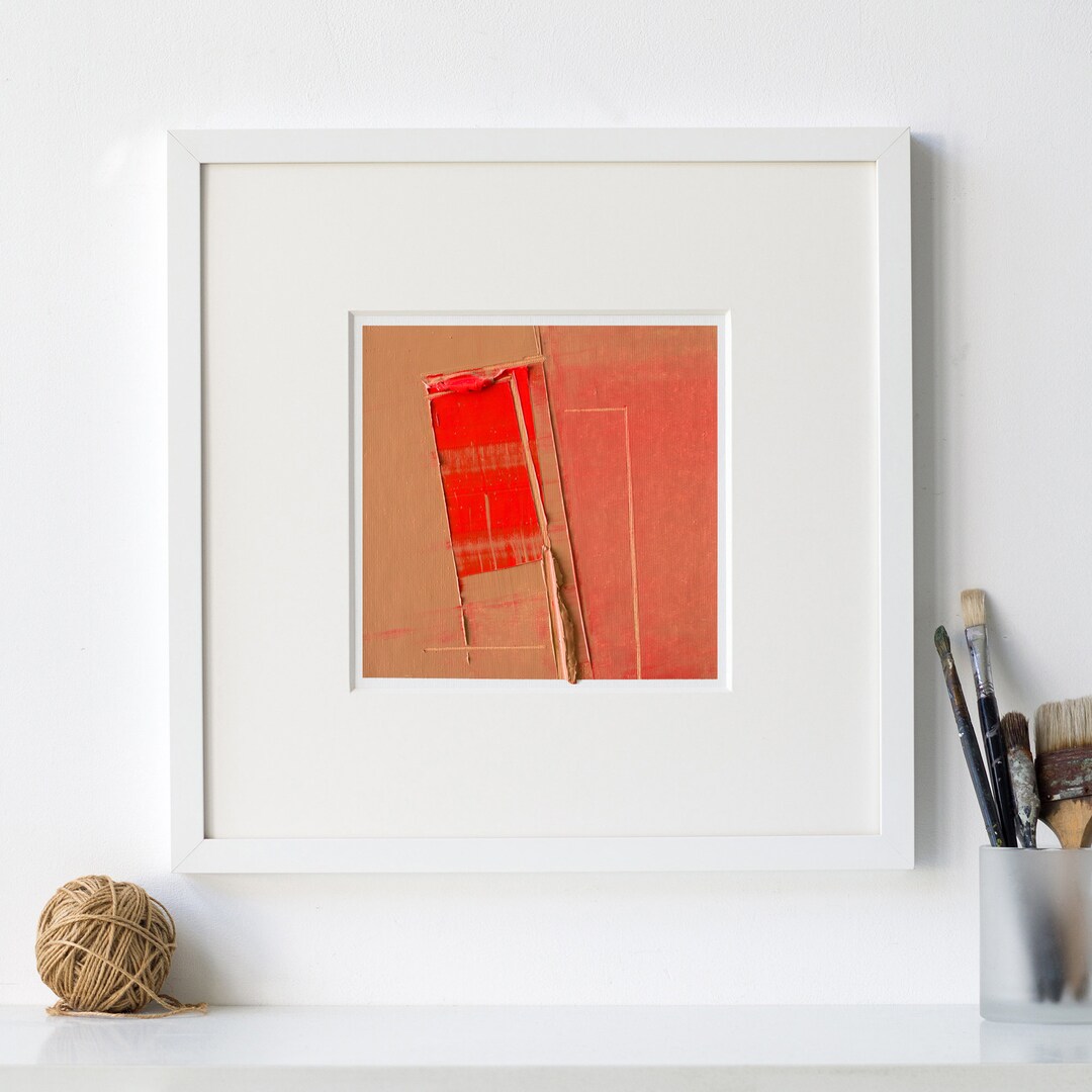 Contemporary Abstract Painting in Small Size, Original Framed Artwork