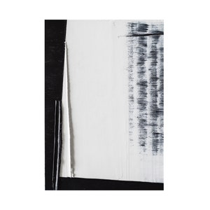 Small Abstract Black and White Original Painting for Wall Decor or Stylish Gift, Ready to Hang Oil Painting, Framed Black and White Artwork