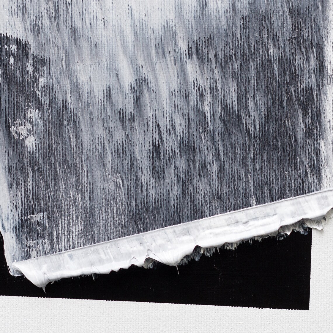 Schwarz-Weiß Gerahmte Kunst kleines Ölgemälde abstrakte | Etsy