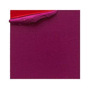 Magenta Rot Abstrakte Ölgemälde, 4x4 gerahmte Leinwand Wandkunst, mutiges minimalistisches modernes Kunst Geschenk