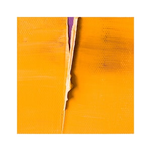 Yellow Abstract Oil Painting: Textured Minimalist Art, 4x4&quot;