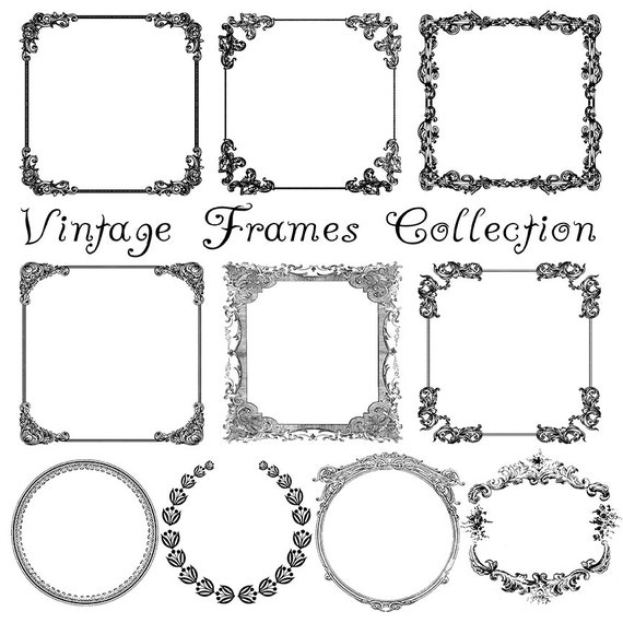 Ausgefallene Digitale Bilderrahmen Vintage Clipart Satz Von Etsy