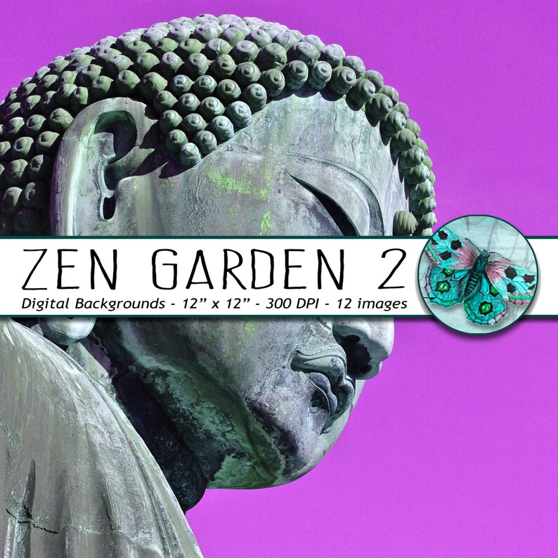 Zen Digital Paper ZEN GARDEN Meditation Paper Etsy