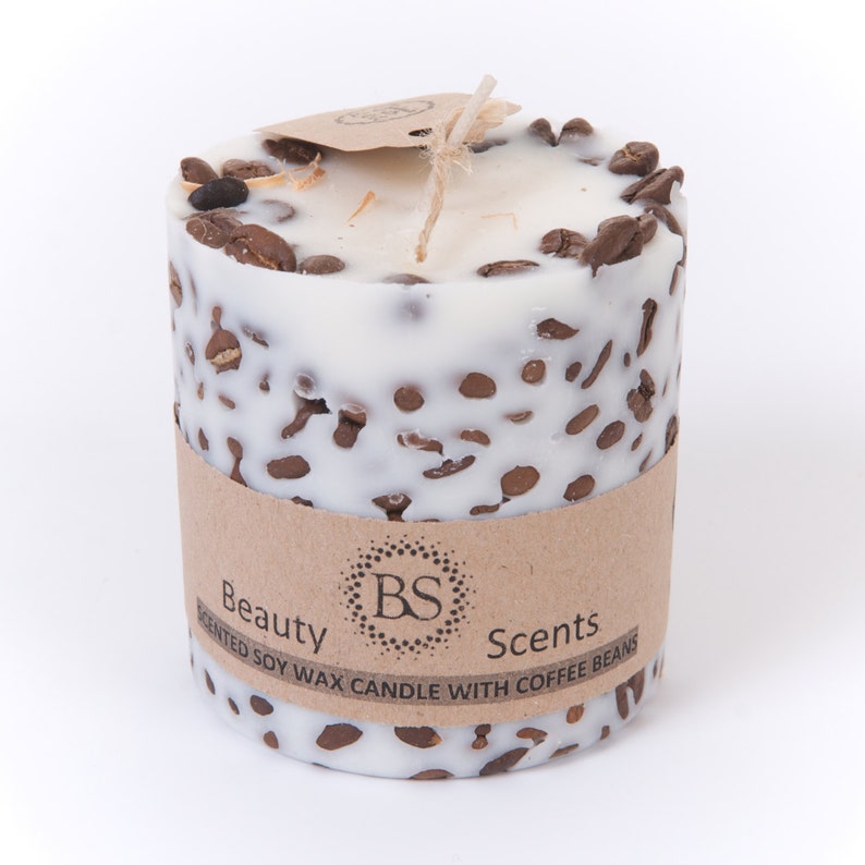 Handmade Scented Natural Candle With Coffee Beans image 2