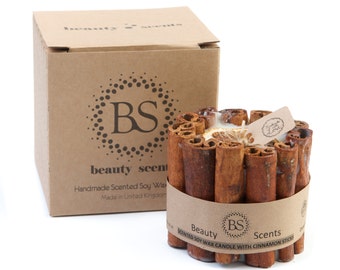 Handmade Scented Natural Candle With Cinnamon Sticks