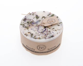 Small Candle With Wild Flowers