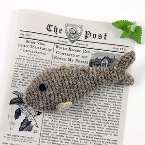 Cat Toy Fish, Crochet Wool with Catnip, Valerian, Honeysuckle or Silvervine