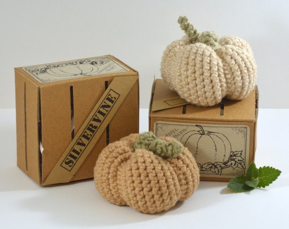 Pumpkin Cat Toy, Crocheted Organic Cotton with Catnip, Silvervine or Magic Mix