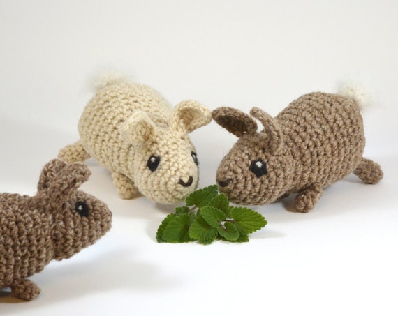 Baby Bunny Cat Toy, Crocheted Wool, Alpaca, Catnip and Magic Mix