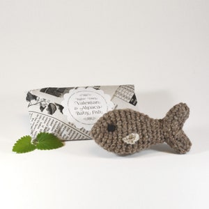 Baby Fish Cat Toy, Crochet Wool with Catnip, Valerian or Silvervine