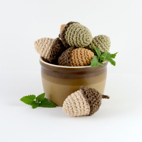 Catnip, Honeysuckle or Silvervine Acorn, Crocheted Cat Toy