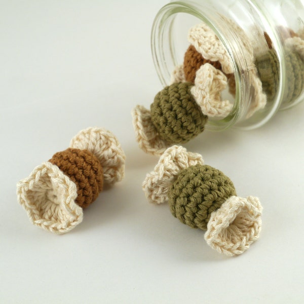 Catnip Candy, Honeysuckle Candy, Crocheted Cat Toy Play Food