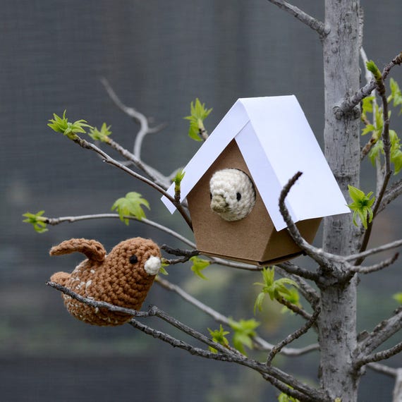 Cat Toy Bird with Catnip or Magic Mix of Catnip, Silvervine, Honeysuckle and Valerian in Birdhouse Box