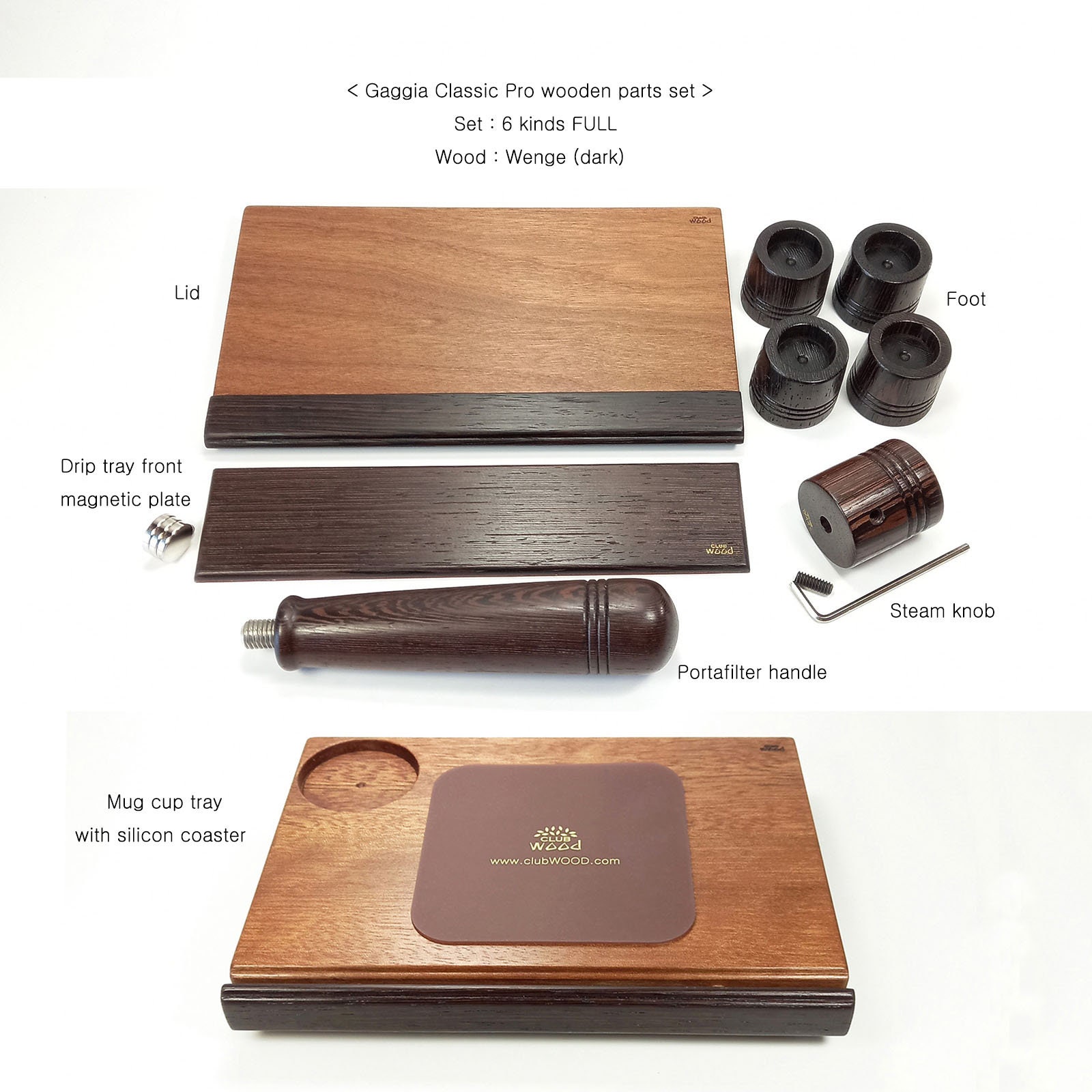 Gaggia Classic Pro Evo pro用エキゾチックハードウッドアップグレード