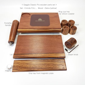 Gaggia Classic Pro Evo pro coffee machine wood custom parts 6 KINDS FULL set clubWOOD