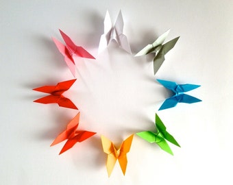 10 x Origami Butterfly Butterfly 7 kleuren