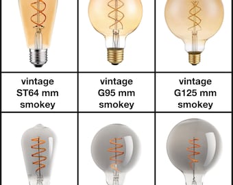 Lamp ST64, G95 of G125 Led in Vintage of Smokey