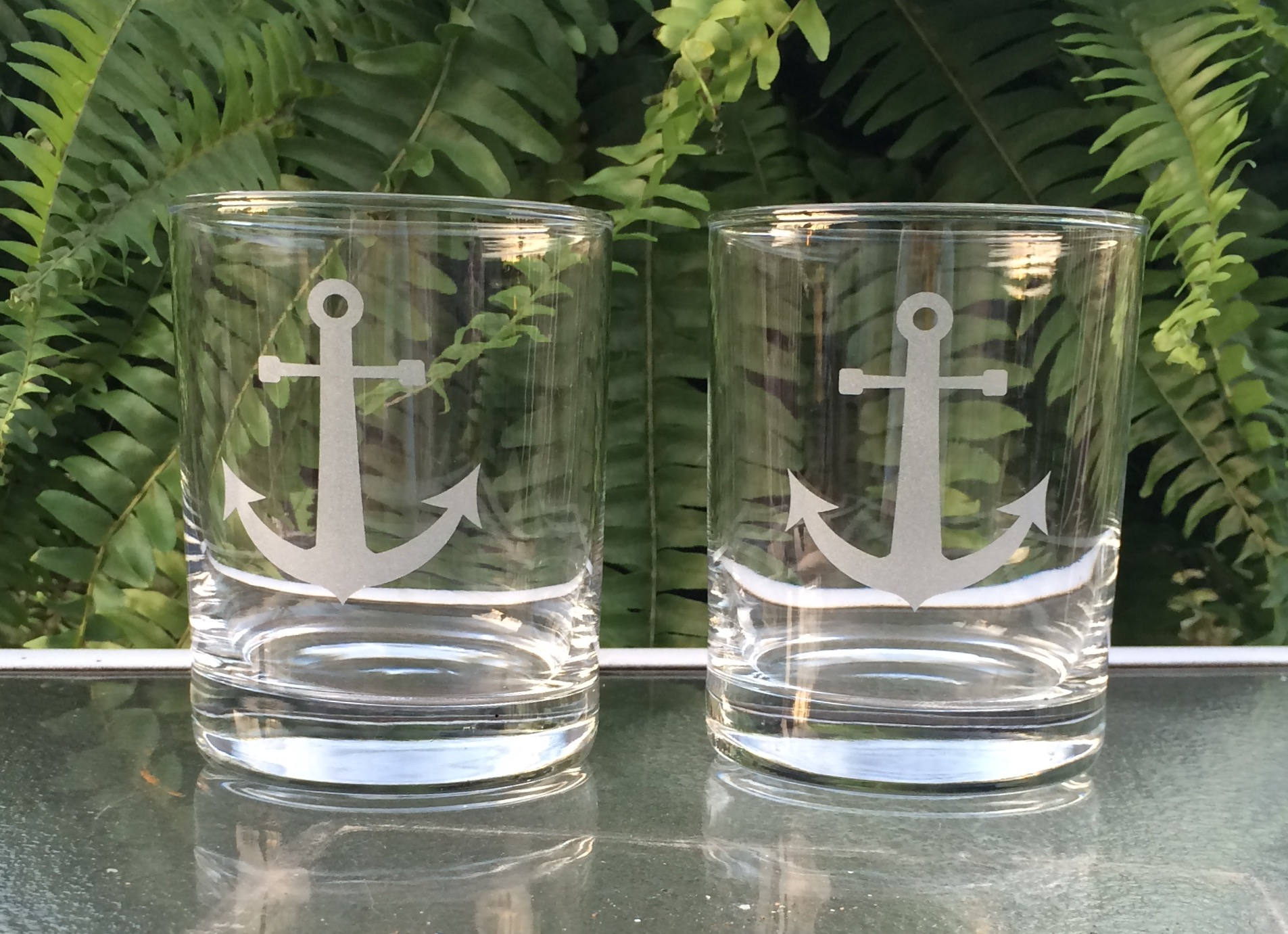 Nautical Glasses Anchor Highball Glasses Beach Theme Etsy