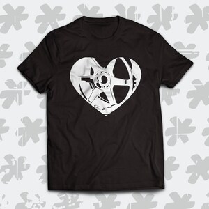 Volk TE37 Heart T-Shirt For Volk Wheels lovers and owners. Perfect automotive gift for JDM rim fans!