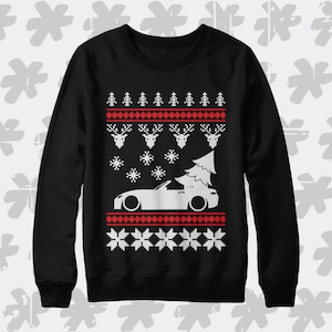 Mazda MX-5 Miata ND 2016-2019 Christmas Sweatshirt. JDM convertible holiday season tree hauler shirt for You!