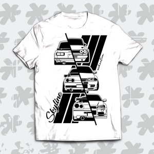 issan skyline gt-r entwicklung T-Shirt mit Hakosuka, R32 und R34 Got-R&#39;s!