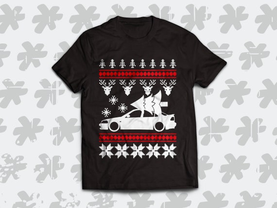 Honda Civic EK Sedan Christmas T shirt. Perfect Automotive Winter