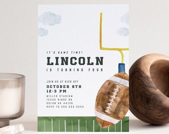 Football Birthday Invitation, Football Party Invitation, Game On, Football Invitation, Editable Invitation Template, INSTANT DOWNLOAD